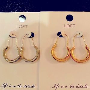 Loft silver and gold hoops